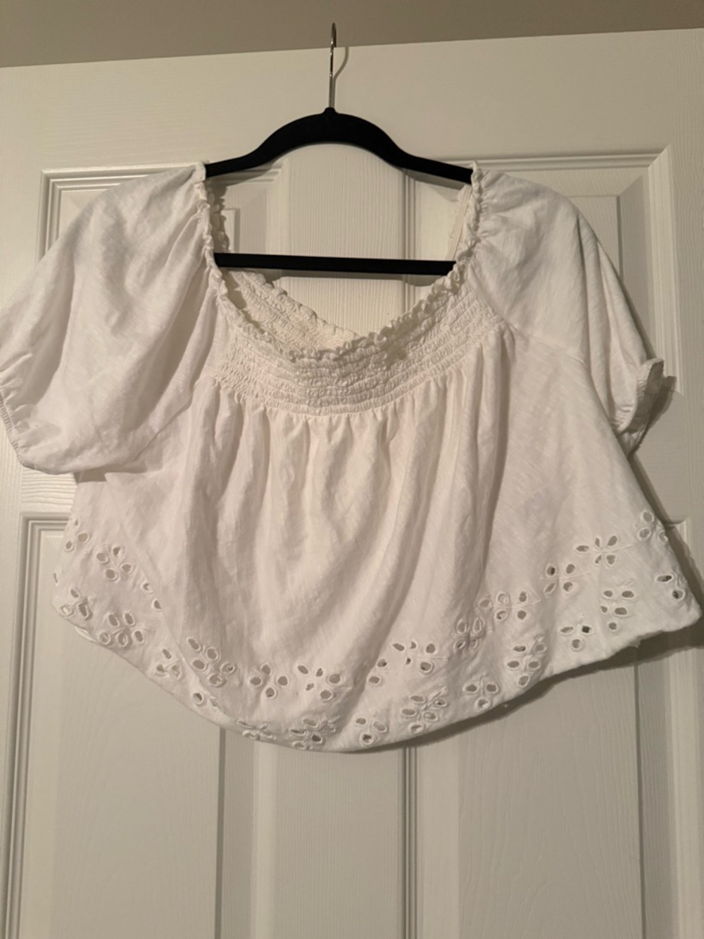 American Eagle Outfitters White Eyelet Crop Top